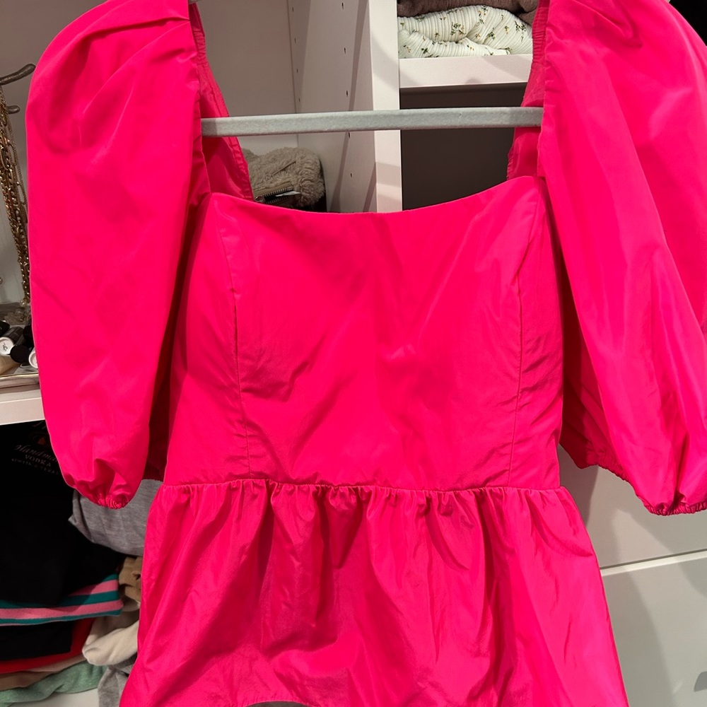 Hot Pink Puff Sleeve Shirt by Lily Pulitzer